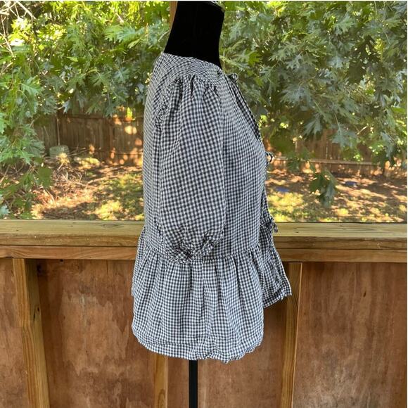 Wilfred Aritzia Violette 100% Linen Blouse Grey And White Check Size M - Picture 2 of 10